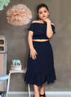 Blue Colour Latest Fancy Western Type Two Pis Top and skirts Stone Butty important Kids Wear Collection Zeel 01